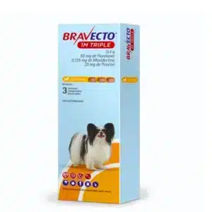 Bravecto 1M Triple de 2.5 a 5 kg para perros